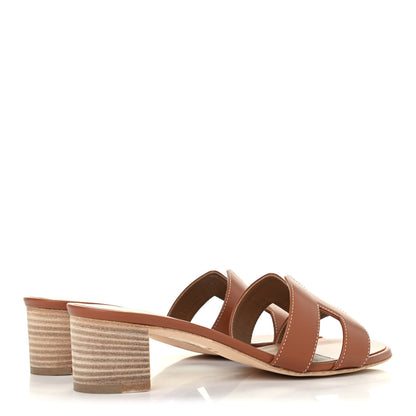 Hermes Calfskin Oasis Sandals 37 Gold 3 of 4