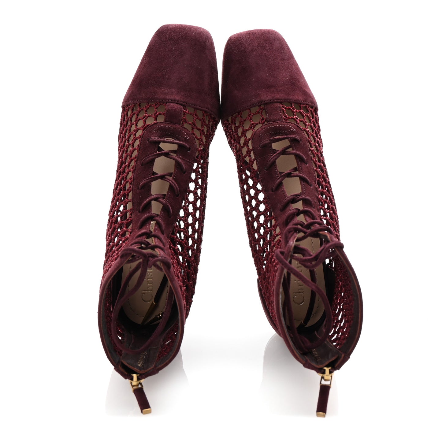Suede Resille Naughtily-D 30mm Ankle Boots 35 Rouge Noir