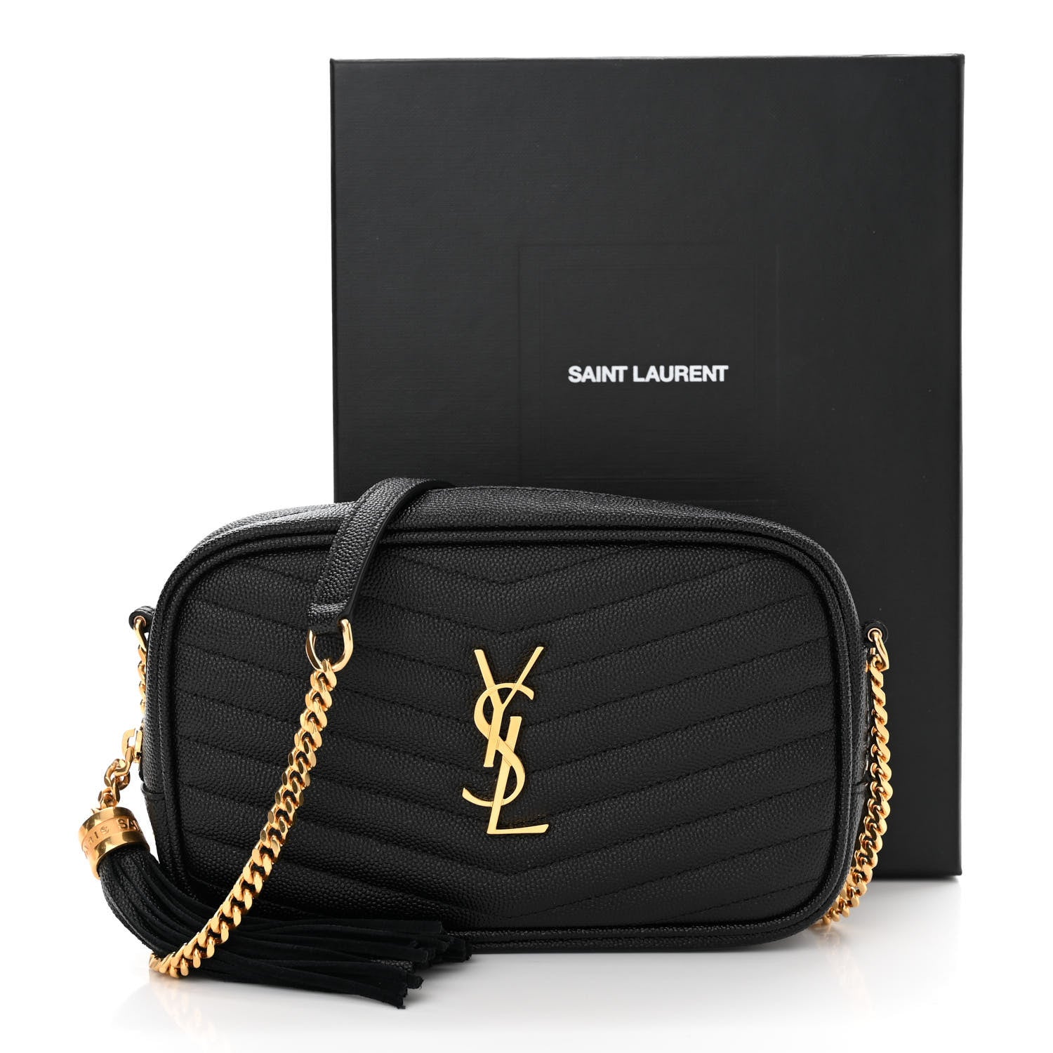 Saint Laurent Grain De Poudre Matelasse Monogram Mini Lou Camera Bag Black 11 of 11