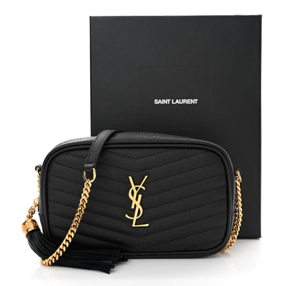 Saint Laurent Grain De Poudre Matelasse Monogram Mini Lou Camera Bag Black 11 of 11