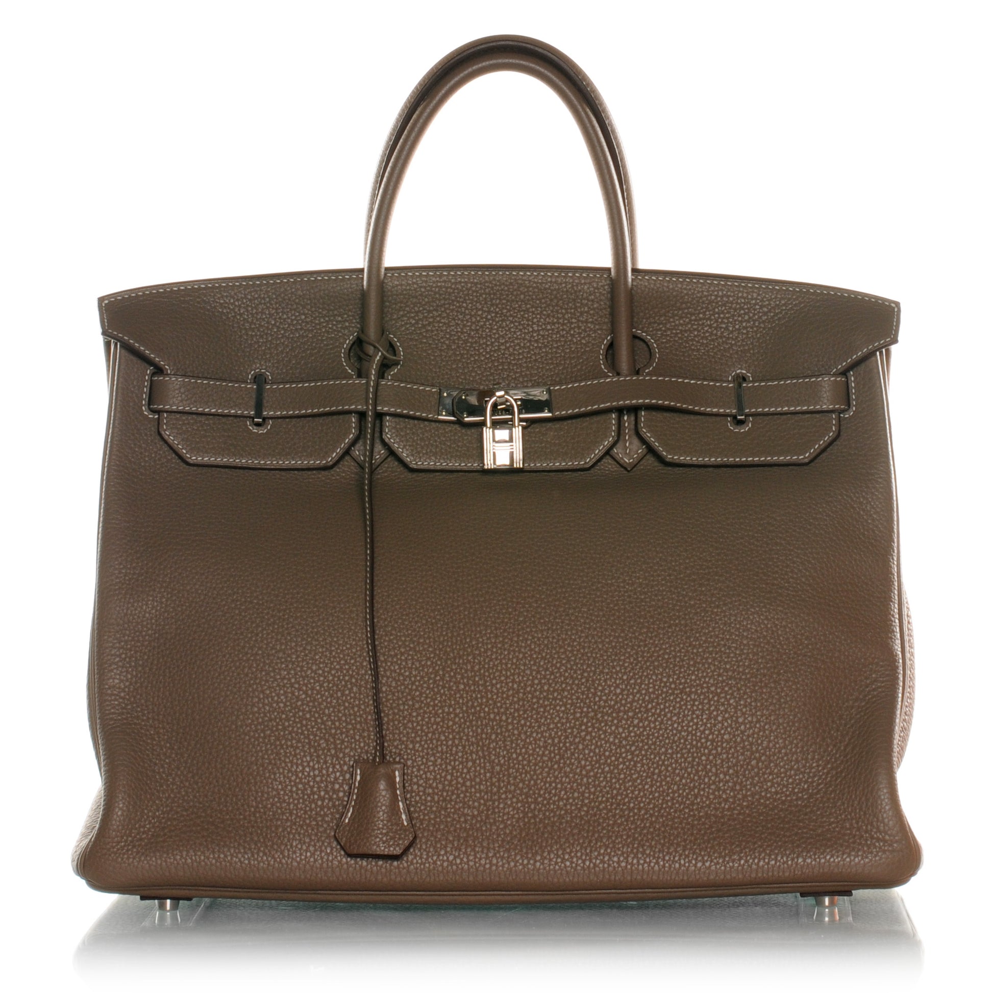 Hermes Taurillon Clemence Birkin 40 Etoupe 1 of 10