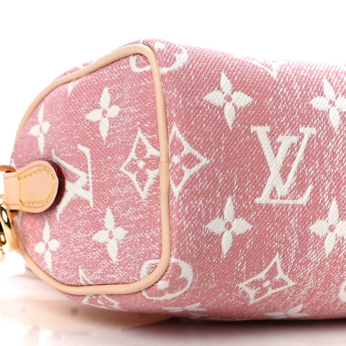 Monogram Jacquard Denim Nano Speedy Bandouliere Pink