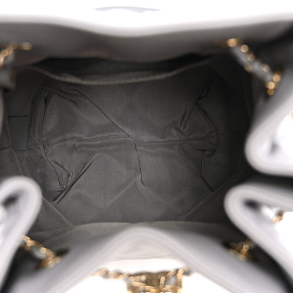 Chanel Lambskin Quilted CC Dweller Drawstring Bucket Bag Light Grey 5 of 10