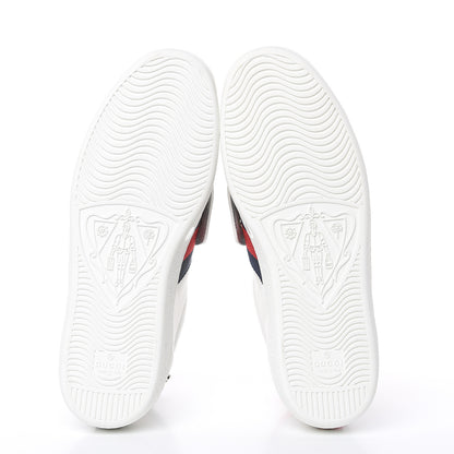 Gucci Calfskin Ayers Embroidered Web Mens Ace Removable Patches High Top Sneakers 6 White 5 of 9