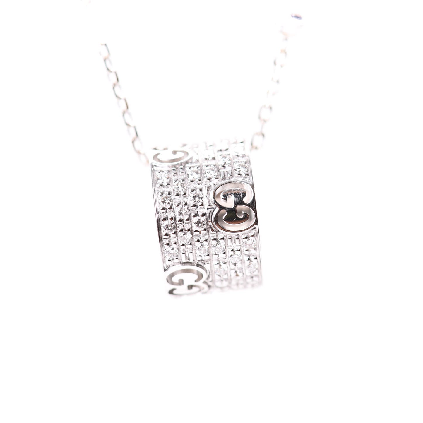 18K White Gold Diamond Icon Stardust Pendant Necklace