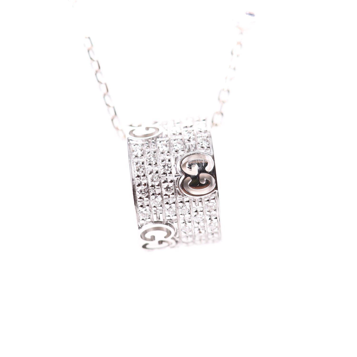 Gucci 18K White Gold Diamond Icon Stardust Pendant Necklace 3 of 6