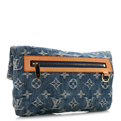 Louis Vuitton Monogram Denim Pochette Plat Clutch Blue 3 of 12
