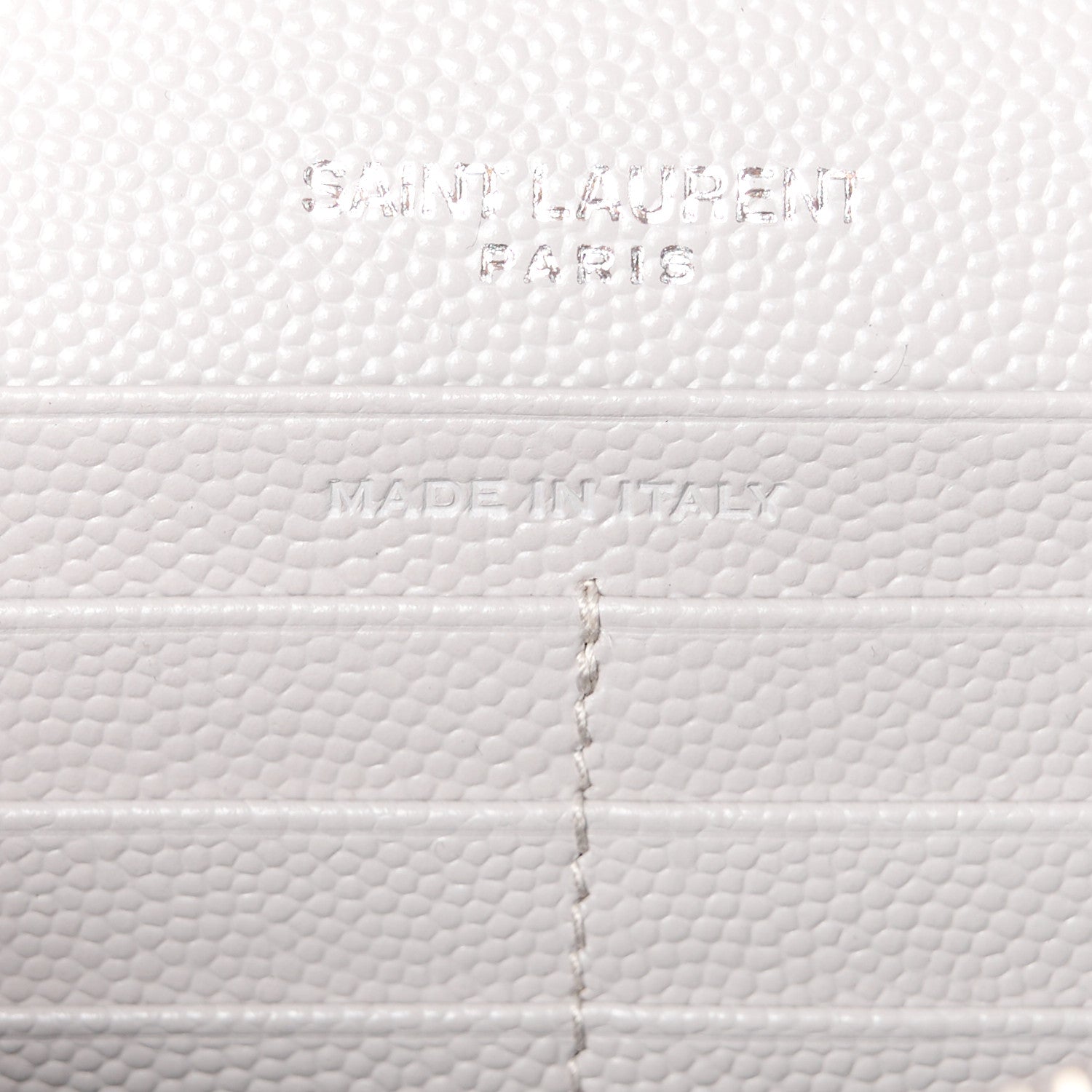 Saint Laurent Grain De Poudre Matelasse Chevron Monogram Chain Wallet Granite 8 of 13