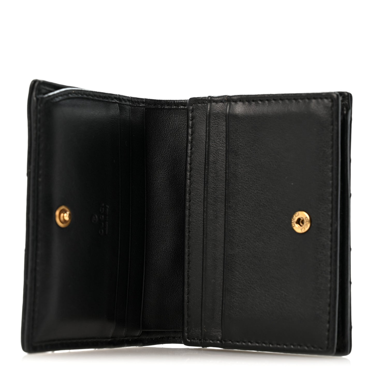 Calfskin Matelasse GG Marmont Card Case Wallet Black