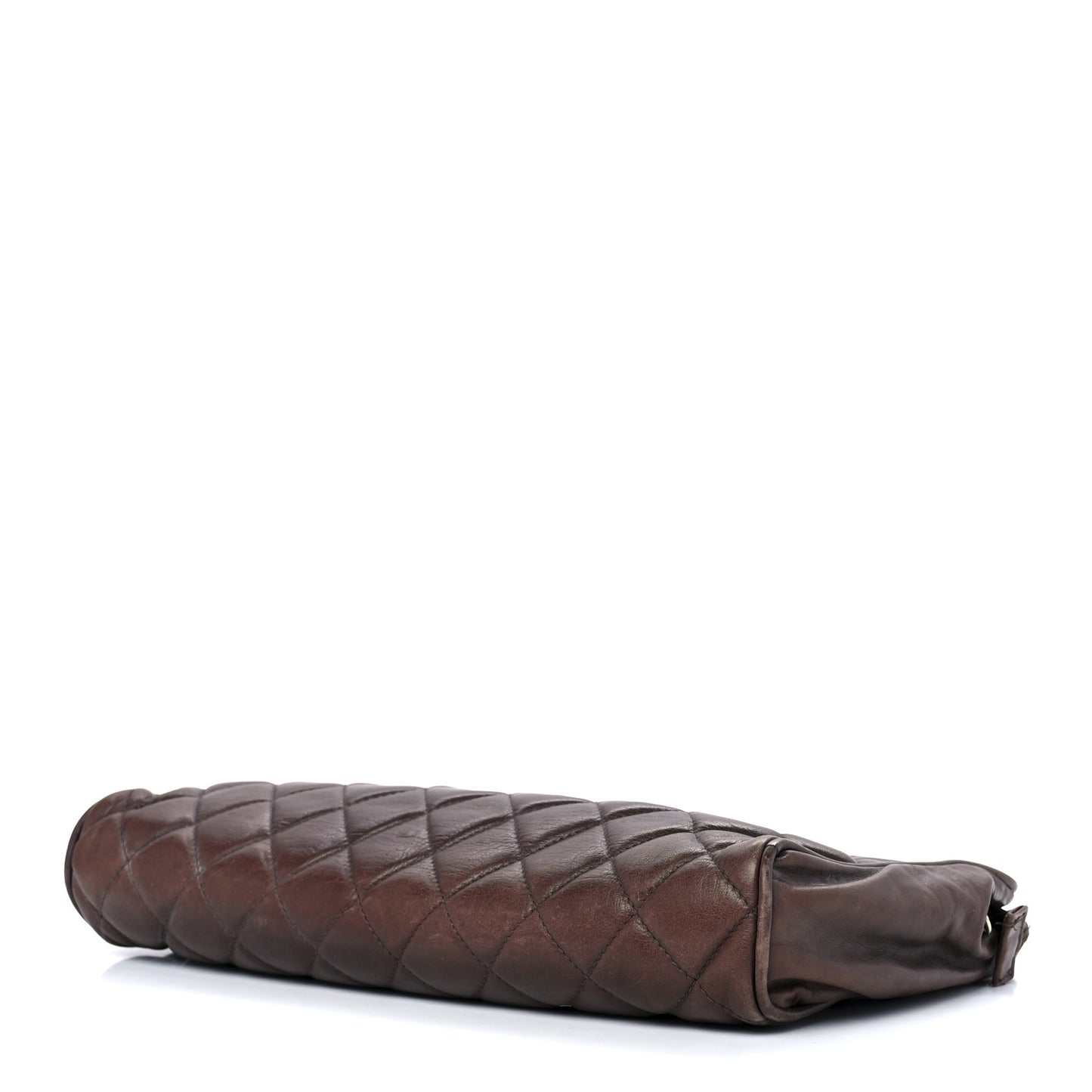 Lambskin Quilted Cosmetic Case Brown