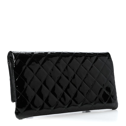Chanel Patent Calfskin Quilted Beauty CC Clutch Black 2 of 4