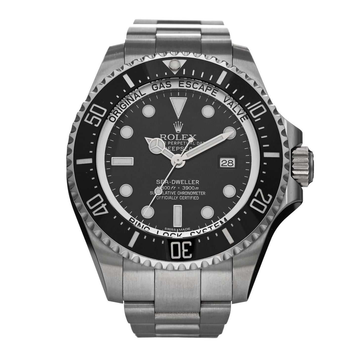Stainless Steel 44mm Oyster Perpetual Date Sea-Dweller Deepsea Watch Black 116660