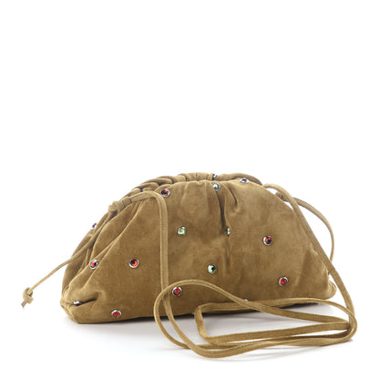 Bottega Veneta Suede Crystal Embellished The Mini Pouch Brown 2 of 7