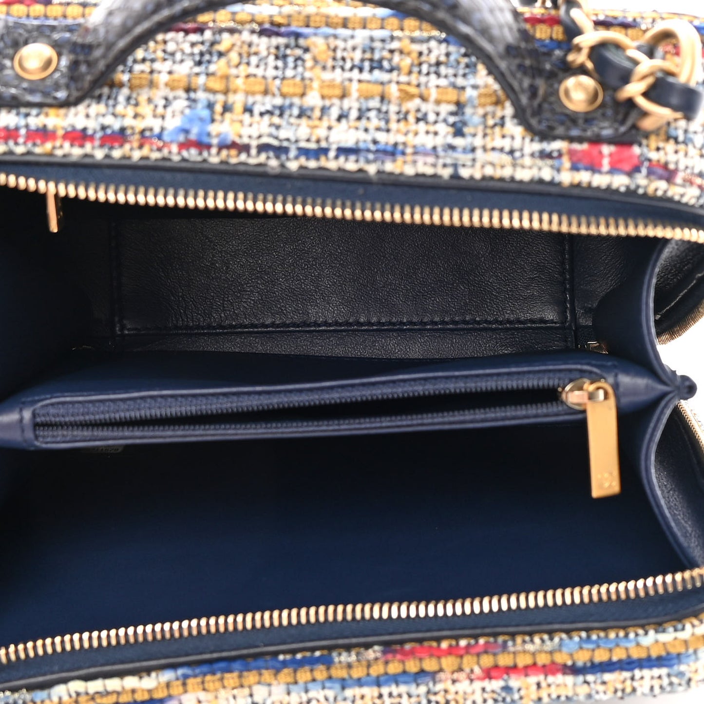 Tweed Snakeskin Quilted Medium CC Filigree Vanity Case Multicolor