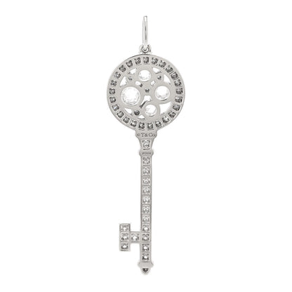Tiffany Platinum Diamond Cobblestone Key Pendant 3 of 5