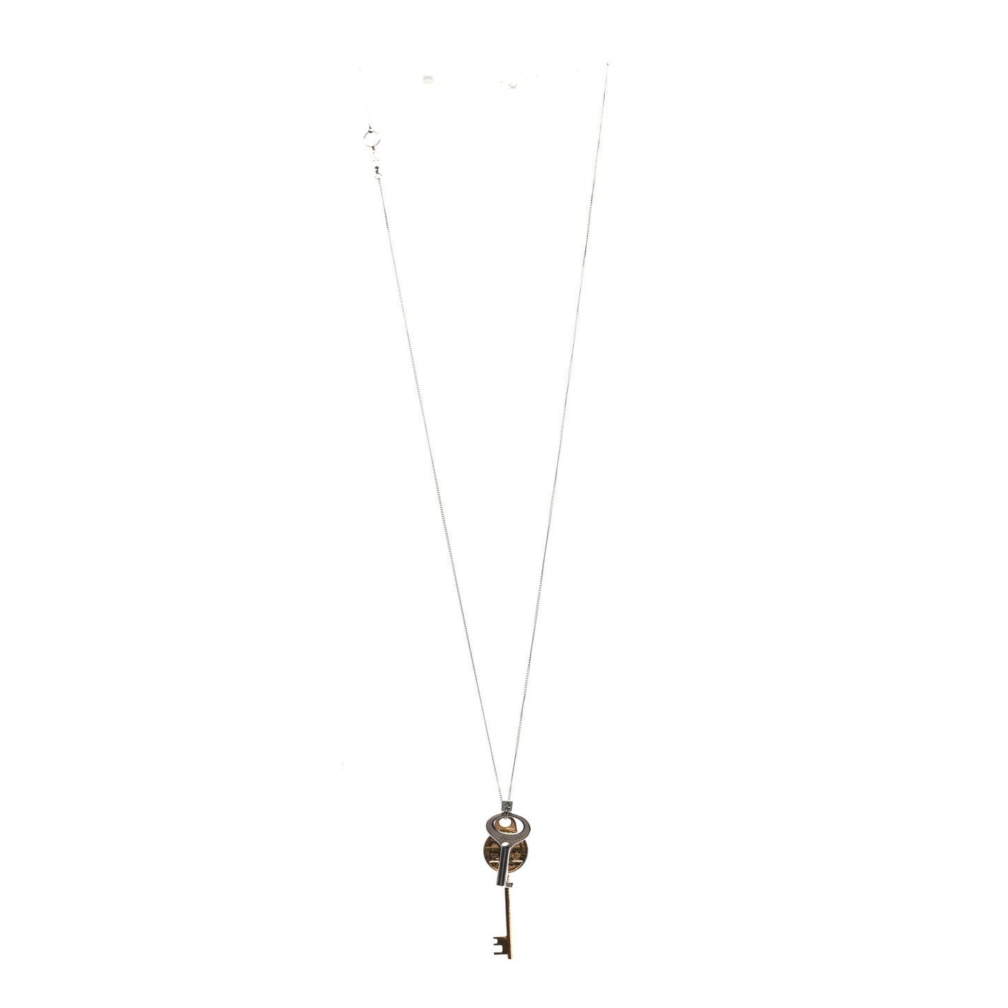 LV Double Key Necklace Gold Silver