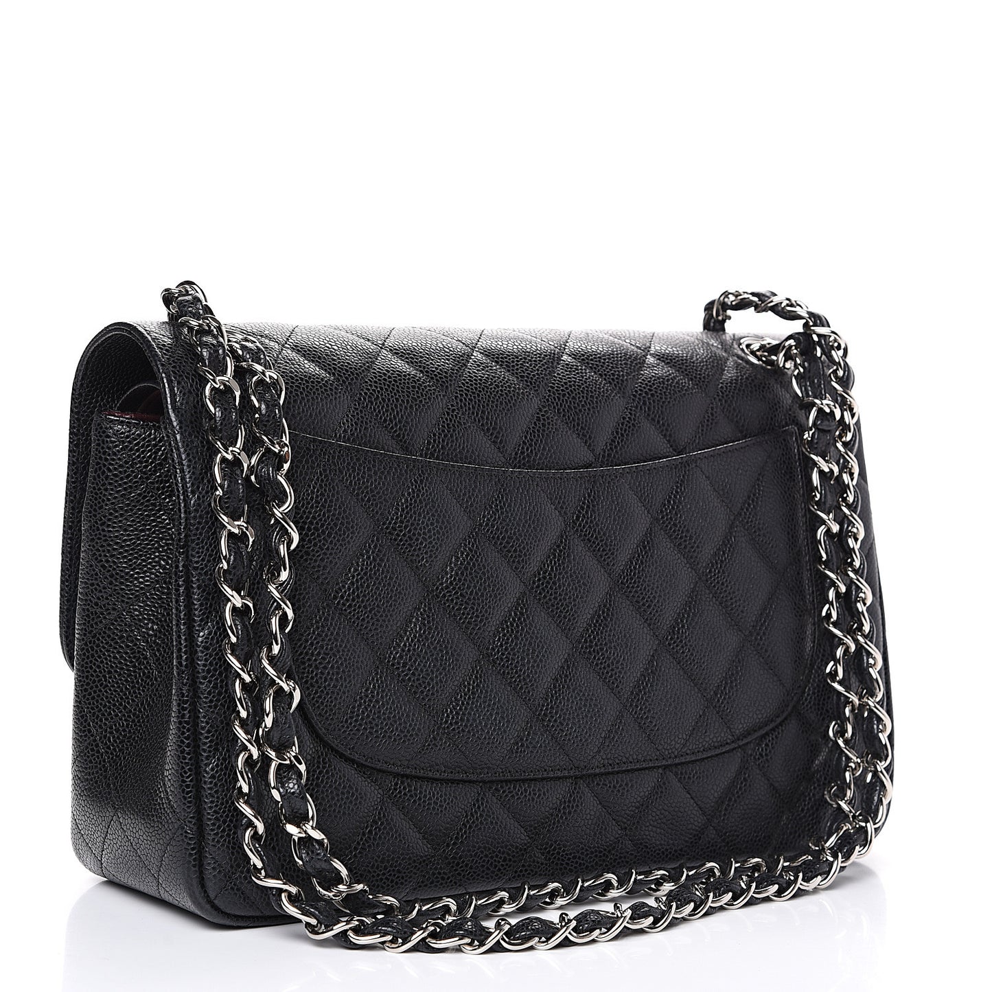 Caviar Quilted Jumbo Double Flap Black