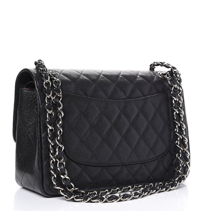 Chanel Caviar Quilted Jumbo Double Flap Black 2 of 12
