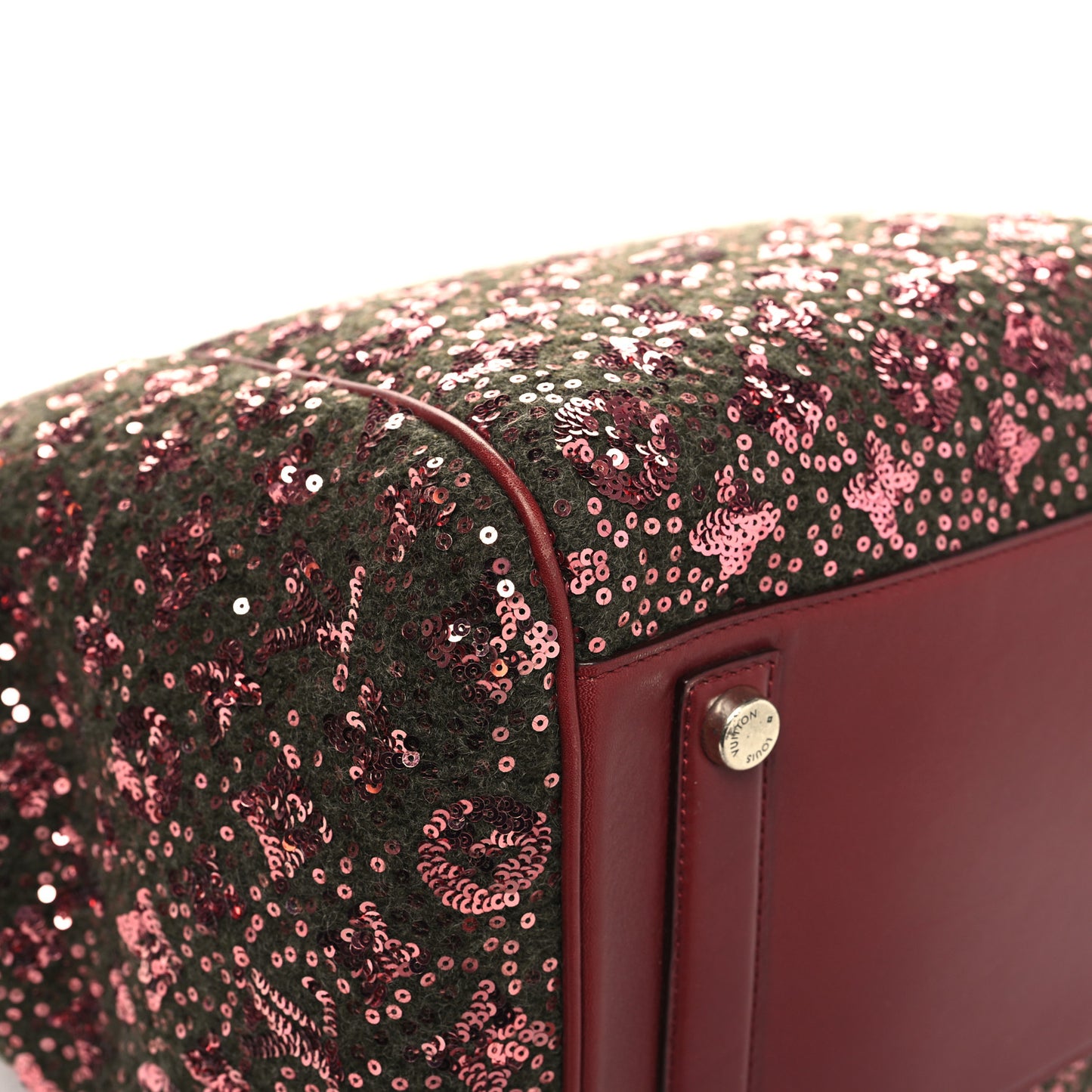 Sequin Monogram Sunshine Express North South Burgundy