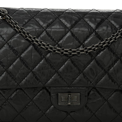 Chanel Glazed Aged Calfskin Quilted 2.55 Reissue 226 Flap So Black 8 of 11