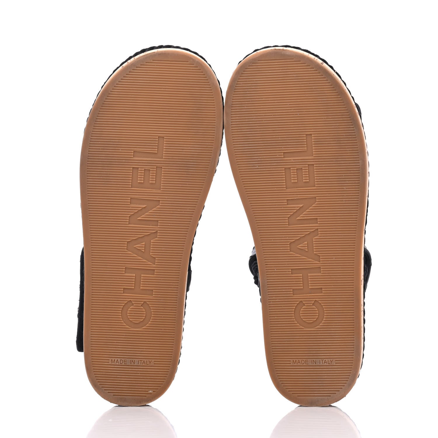 Chanel Cord Lambskin Quilted Logo Sandals 36 Black 5 of 13