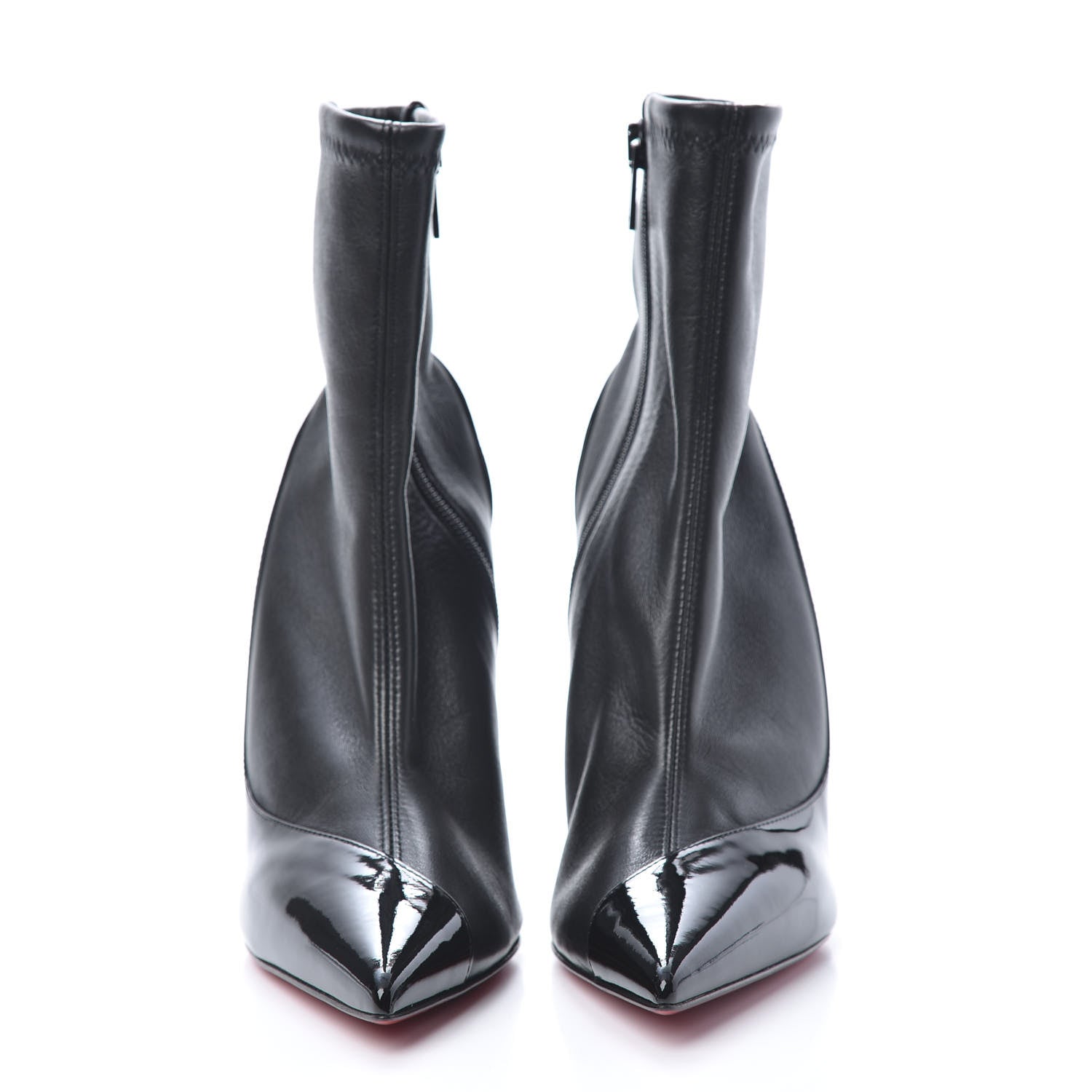 Christian Louboutin Patent Bibooty Ankle Boots 38 Black 2 of 8