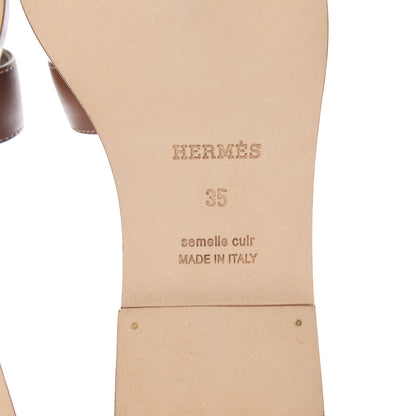 Hermes Box Calfskin Oran Sandals 35 Gold 8 of 10