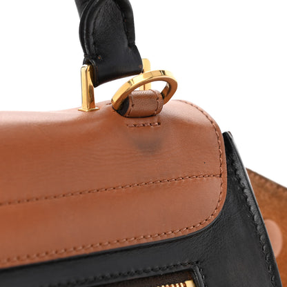 Celine Satin Baby Grained Calfskin Medium Tri-Color Trapeze Tan 17 of 18