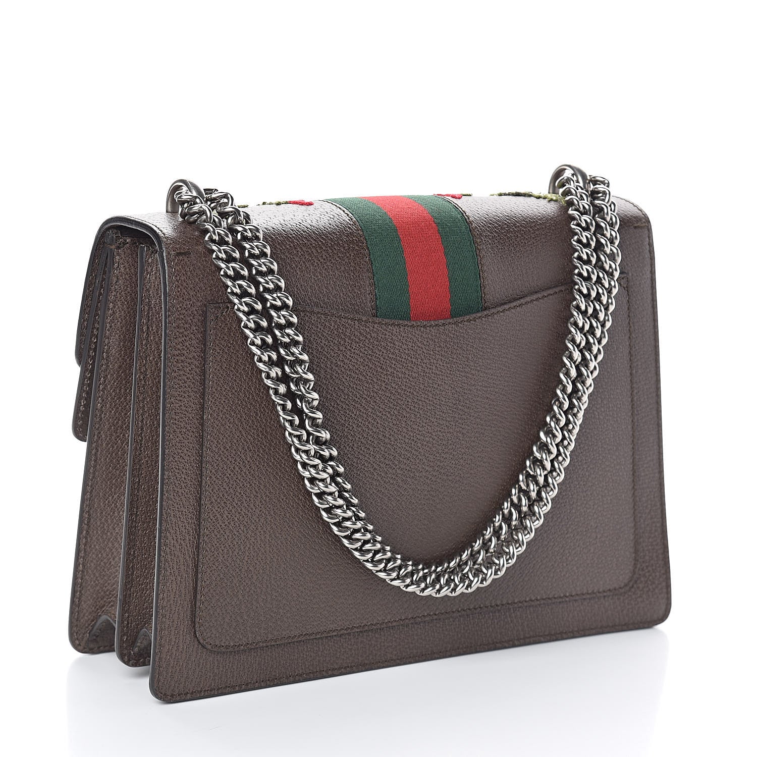 Gucci Calfskin Web Floral Embroidered Medium Dionysus Shoulder Bag New Acero 3 of 8