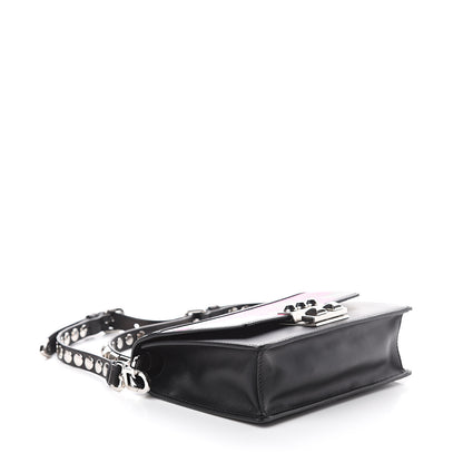Prada City Calfskin Saffiano Racing Logo Elektra Shoulder Bag Fuxia Black 3 of 8