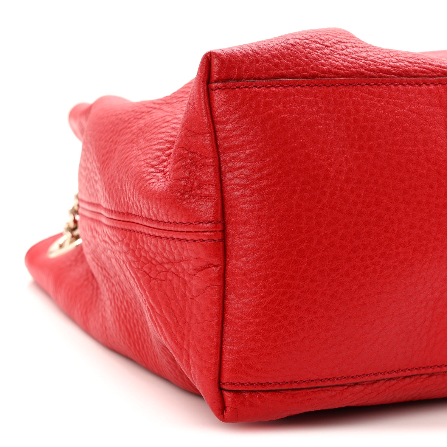 Gucci Pebbled Calfskin Medium Soho Chain Shoulder Bag Tabasco Red 9 of 10