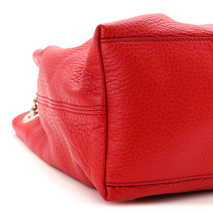 Gucci Pebbled Calfskin Medium Soho Chain Shoulder Bag Tabasco Red 9 of 10