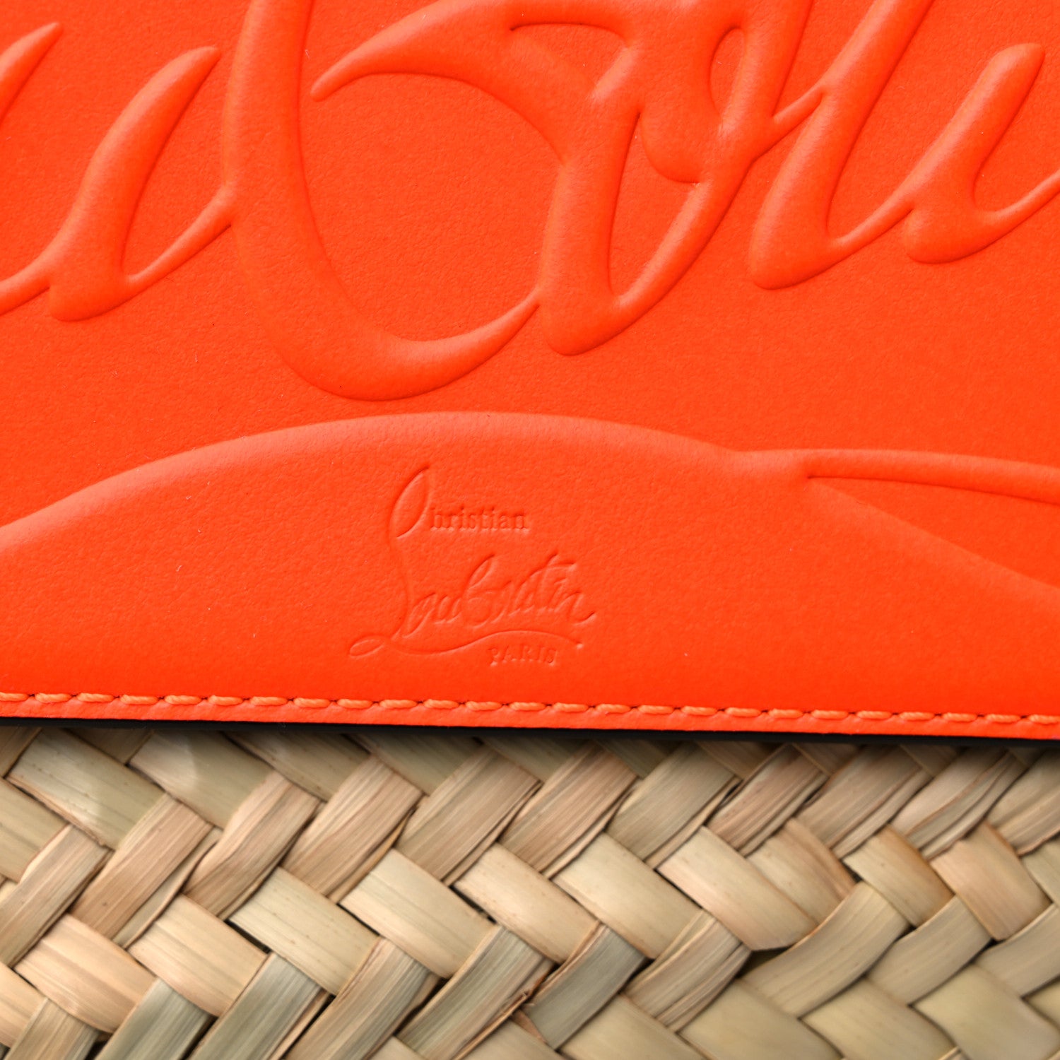 Christian Louboutin Woven Straw Loubishore Tote Sunrise 10 of 10