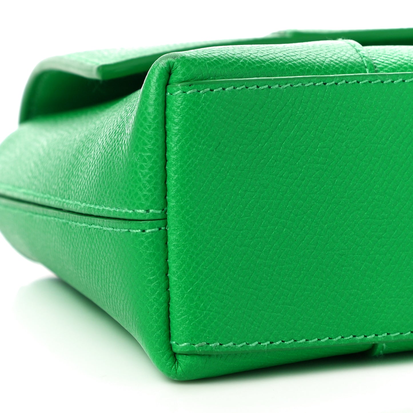 Grained Calfskin XS Downtown Shoulder Bag Vivid Green