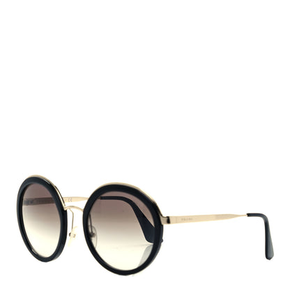 Prada Round Frame Sunglasses SPR 50T Black 1 of 7