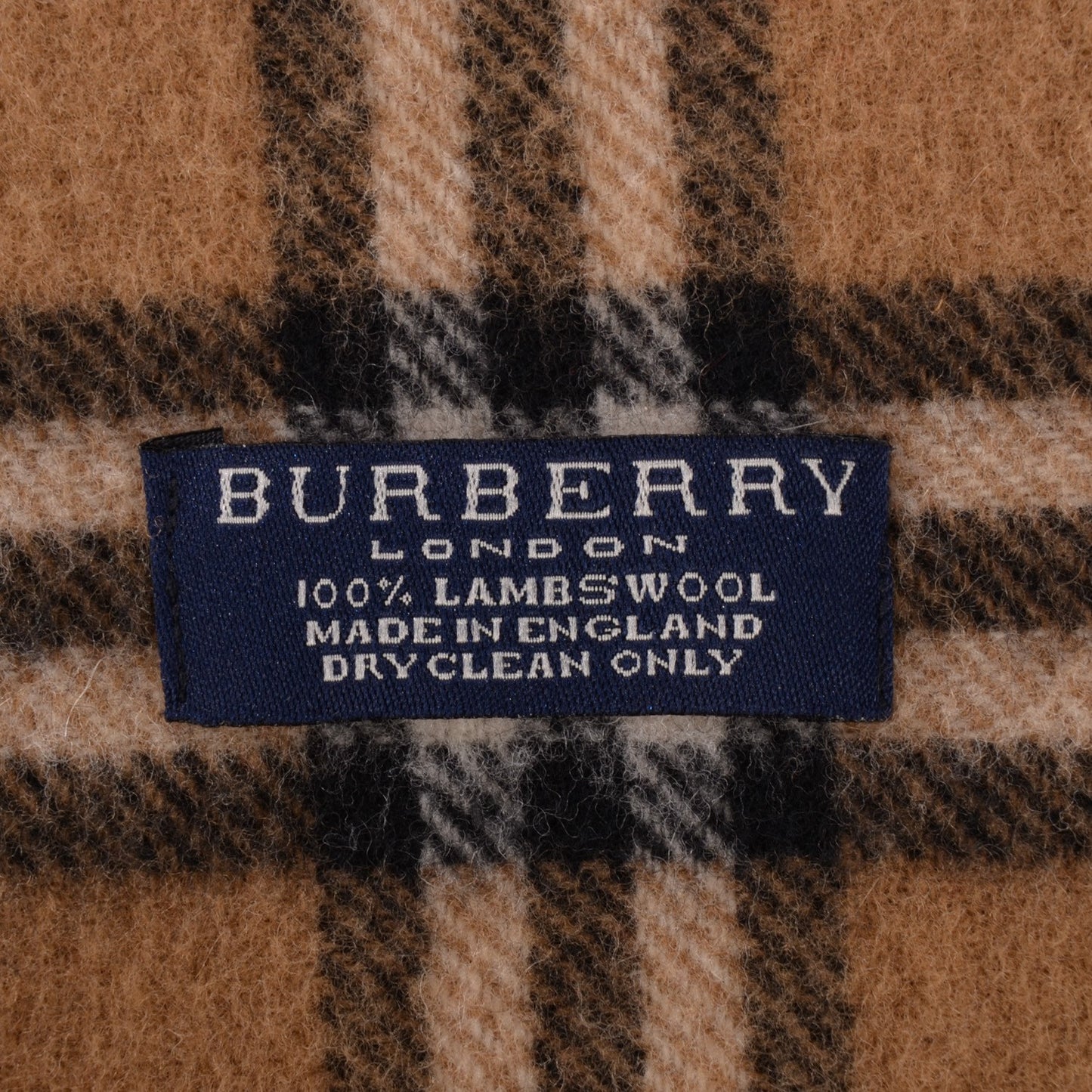 Lambswool Check Fringe Scarf Camel