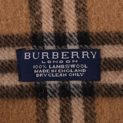 Burberry Lambswool Check Fringe Scarf Camel 4 of 4
