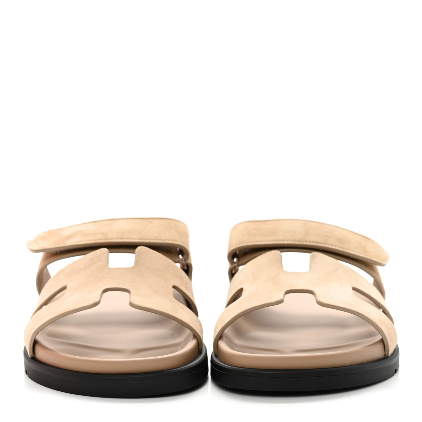Suede Goatskin Womens Chypre Sandals 37.5 Beige Argile