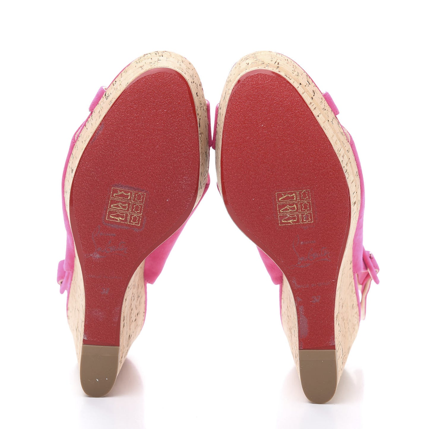Suede Cork Reine De Liege 120 Wedges 37 Pink Natural