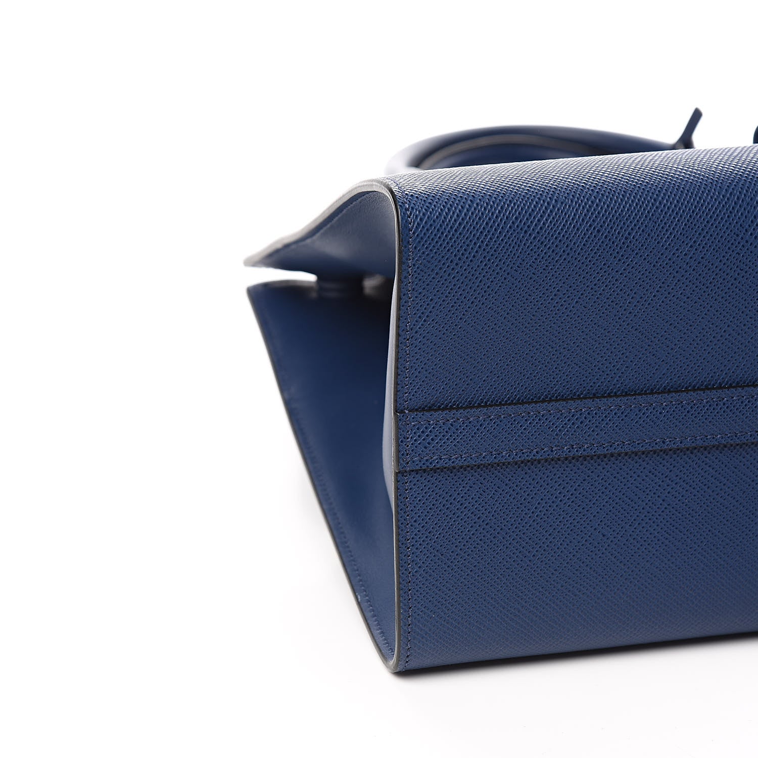 Prada Saffiano Cuir Calfskin Medium Monochrome Top Handle Tote Bluette 7 of 9