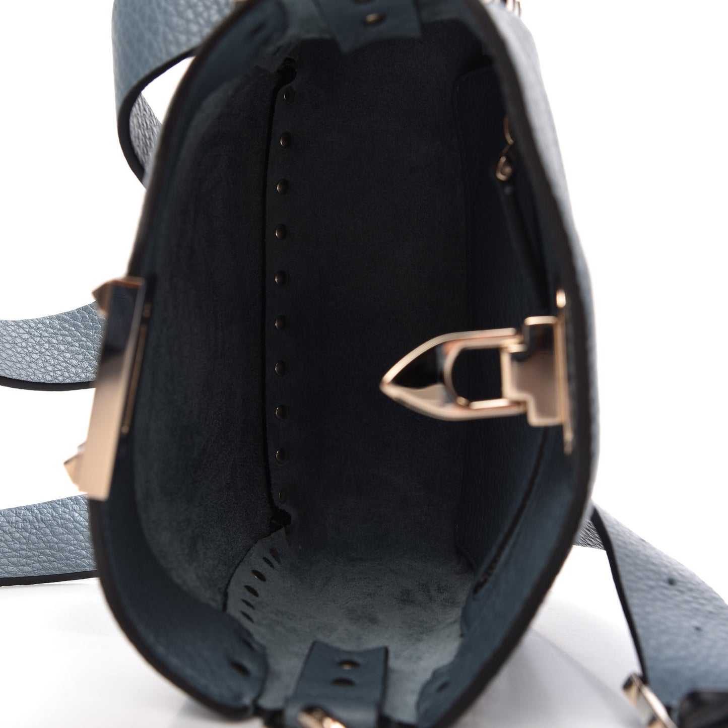 Pebbled Calfskin Mini Rockstud Flip-Lock Messenger Bag Amadeus