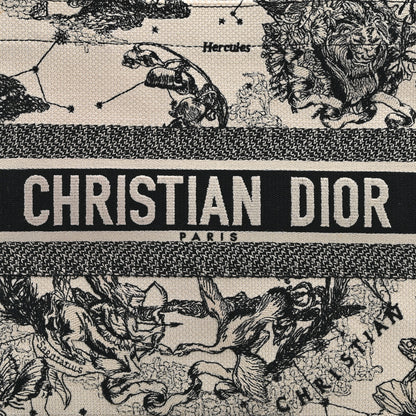 Christian Dior Canvas Zodiac Toile De Jouy Embroidered Medium Book Tote Latte 8 of 10