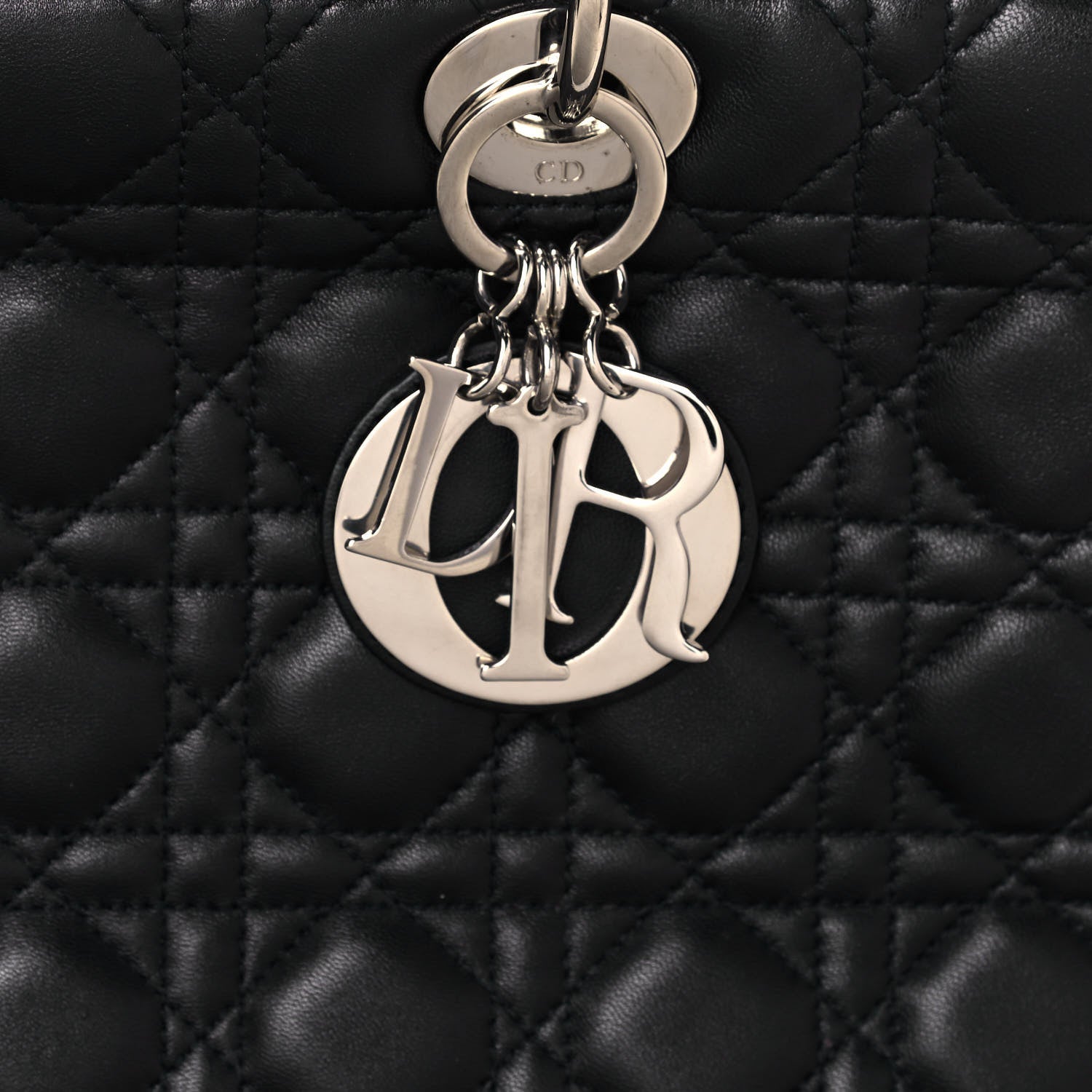 Christian Dior Lambskin Cannage Large Lady Dior Black 8 of 13
