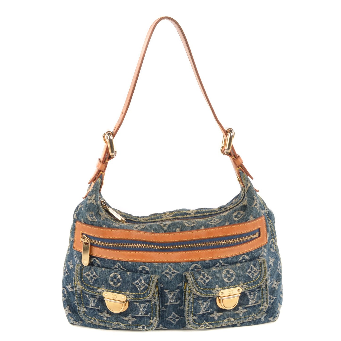Monogram Denim Baggy PM Blue