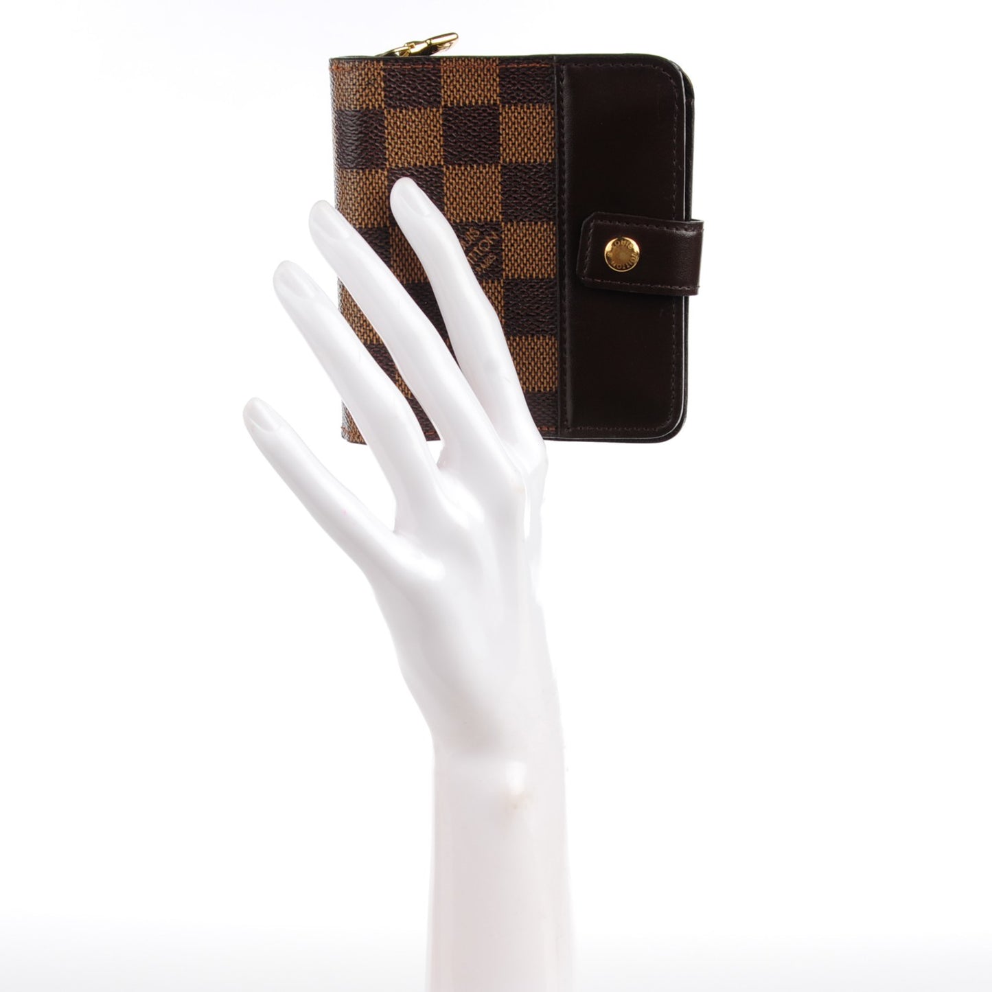 Damier Ebene Zippe Zipped Compact Wallet