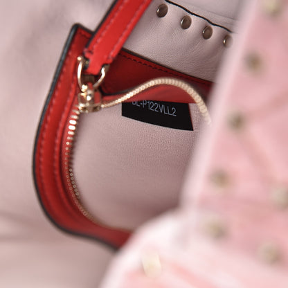 Valentino Garavani Velvet Medium Rockstud Spike Shoulder Bag Water Rose 8 of 8