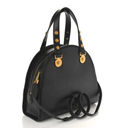 Versace Calfskin Medallion Tribute Bowling Bag Black 2 of 7