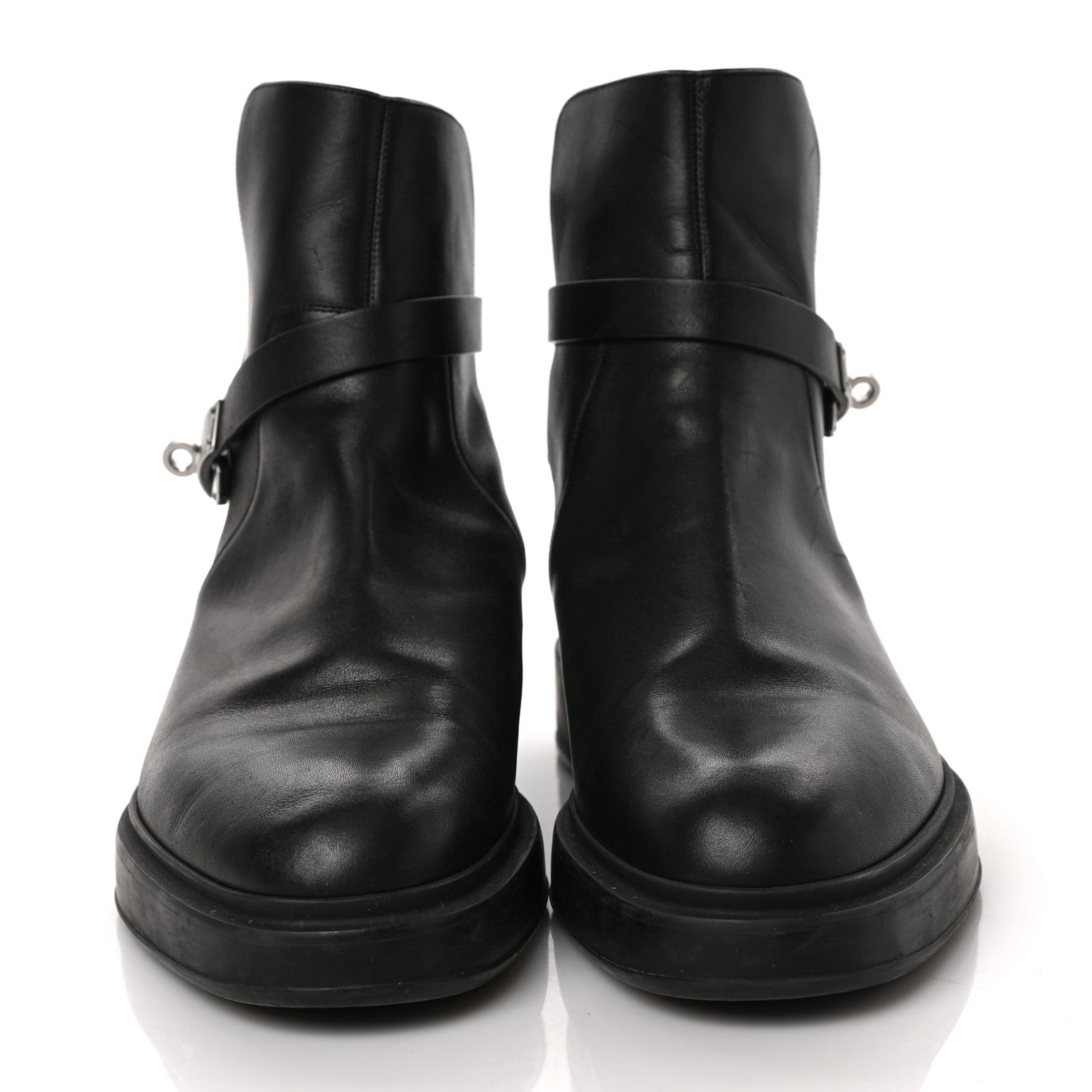 Hermes Calfskin Mens Veo Ankle Boots 42 Black 2 of 8