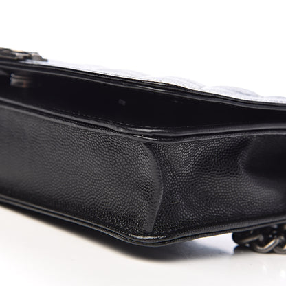 Chanel Caviar Quilted Boy Wallet On Chain WOC Black 10 of 11