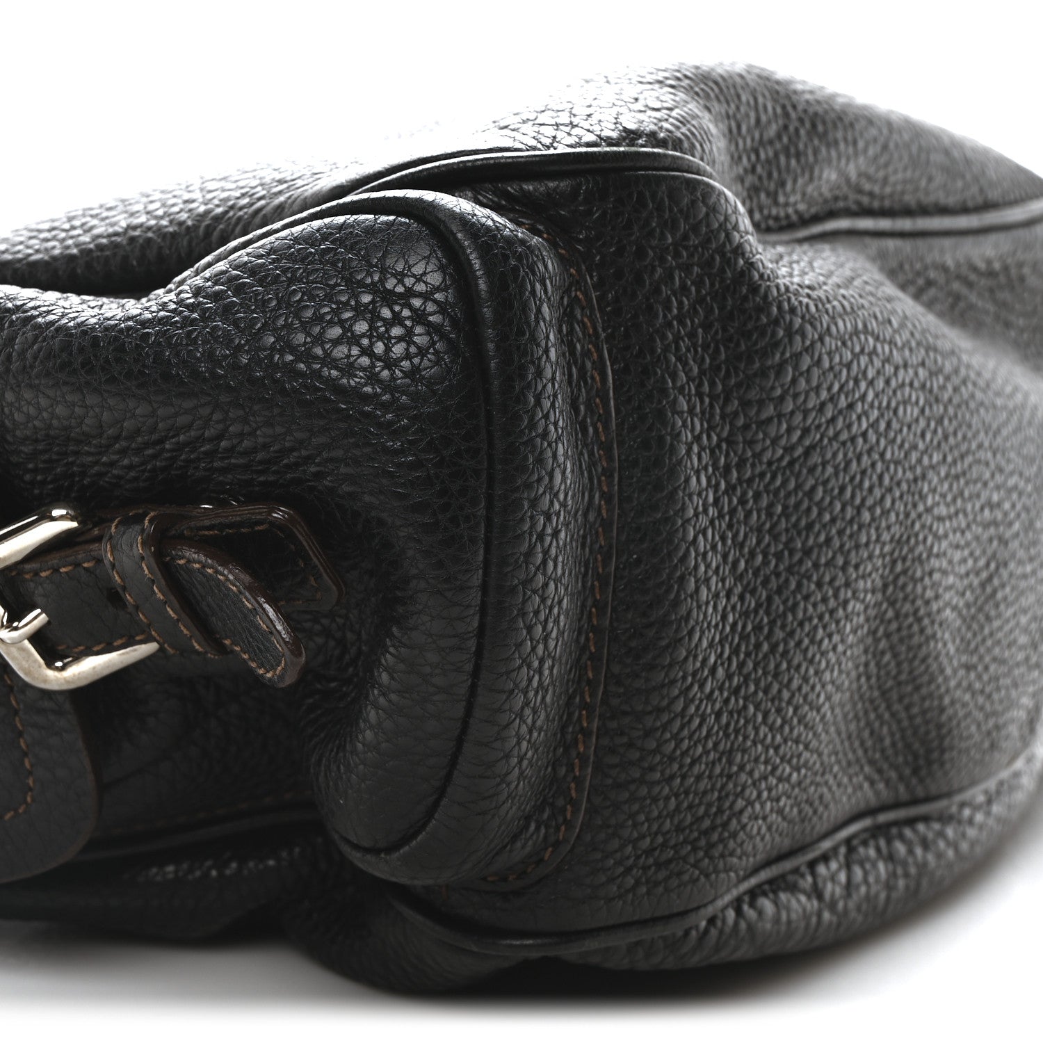 Prada Vitello Daino Side Pocket Tote Black 8 of 9